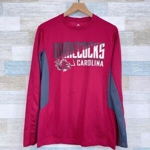 South Carolina Gamecocks Graphic Thermal Shirt Red Gray Waffle Knit Mens Medium